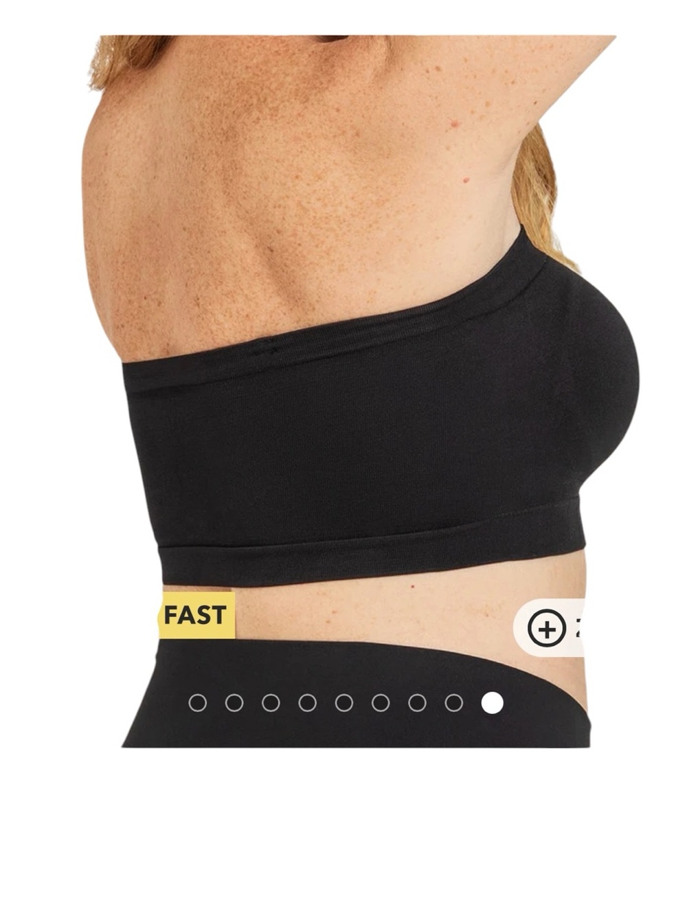 Seamless Black Strapless Bandeau Bra - Brand Unspecified